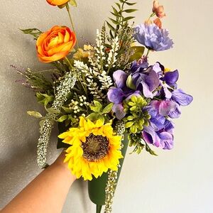Vibrant Floral Arrangement with Sunflower and Purple Accents